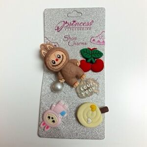 Labubu Accessories Shoe Charms Set - Brown, Red, Pink